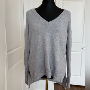 J. Crew Light Gray with mixed Colors  V-Neck Sweater